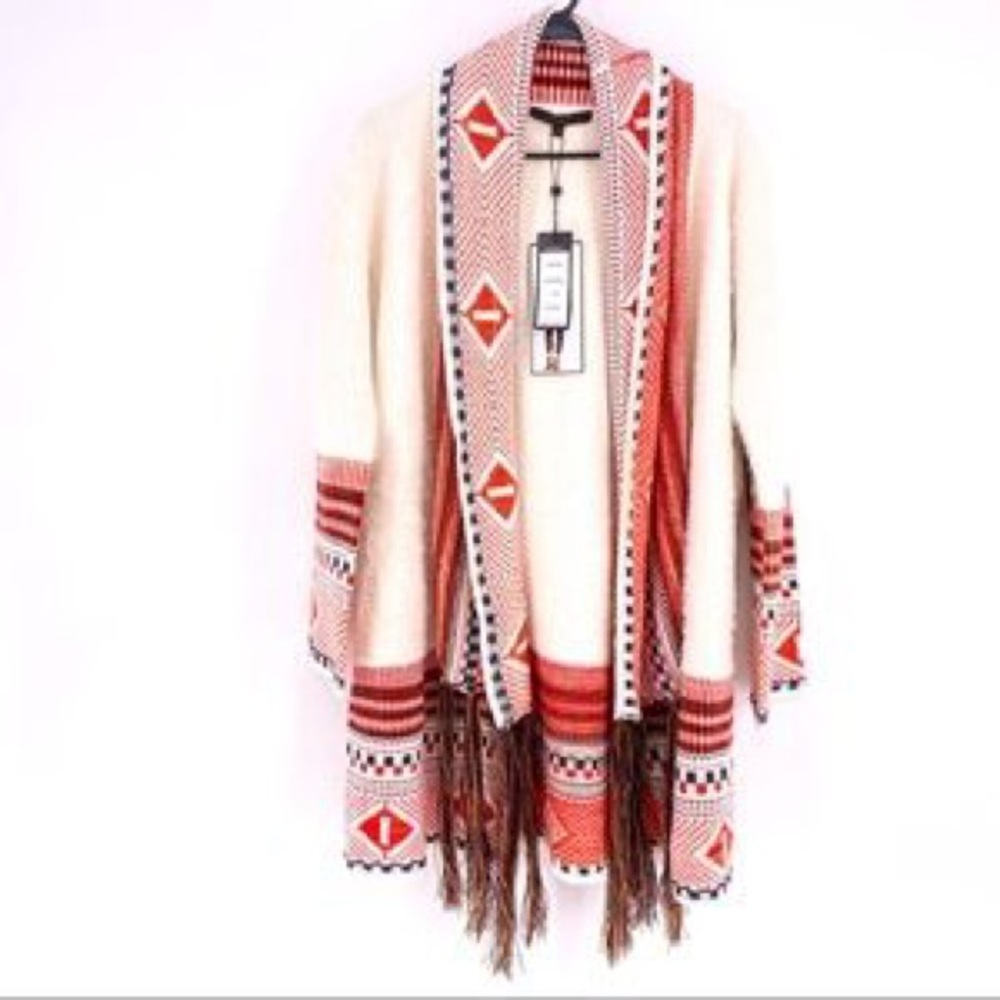 Nwt Max Sport Fuzzy Fringe Cardigan Szmed View 2